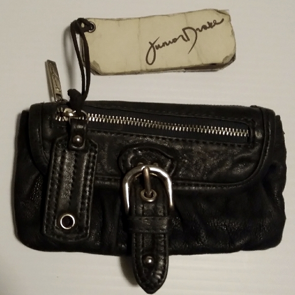 Junior Drake Handbags - Junior Drake Black Wallet with Zippers